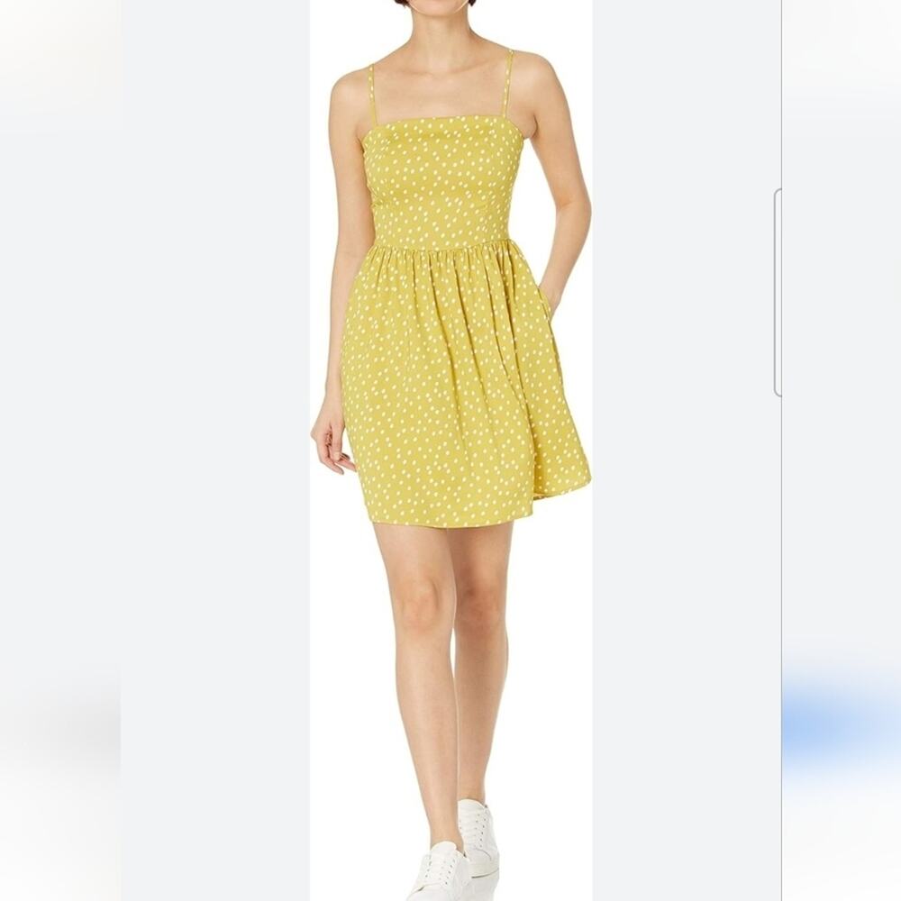 Goodthreads Yellow Polka Dot Sundress Smocked Back Sz. L #1184